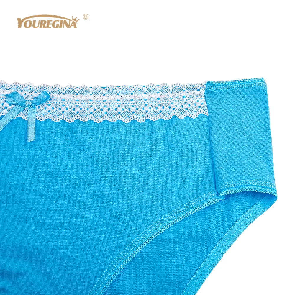 YOUREGINA Women Sexy Underwear Lace Sexy High Waist Panty Cotton Panties Boyshorts Underpants Plus Size Briefs 6 pcs/lot