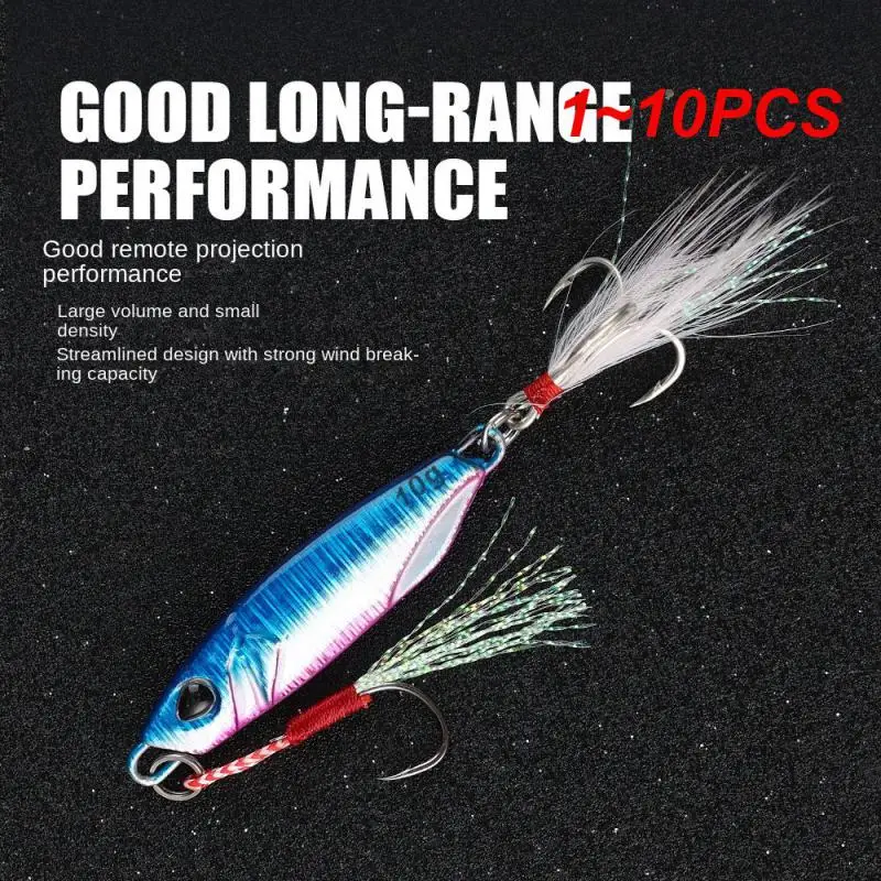 

1~10PCS Long Metal Jig Fishing Lure Slow Cast Jigging Spoon 40G 60G 80G 100G Artificial Shore Metal Bait Sea Tackle