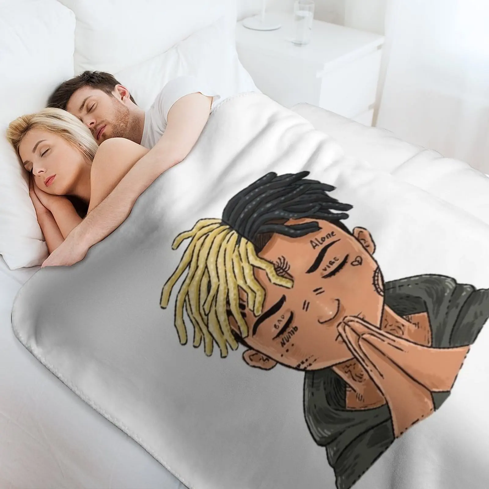 Фото Плед XXXTentation с мультяшным рисунком RIP Legend Rap, красивый, теплый, зимний, термоодеяло для путешествий, пледы в стиле манга №4
