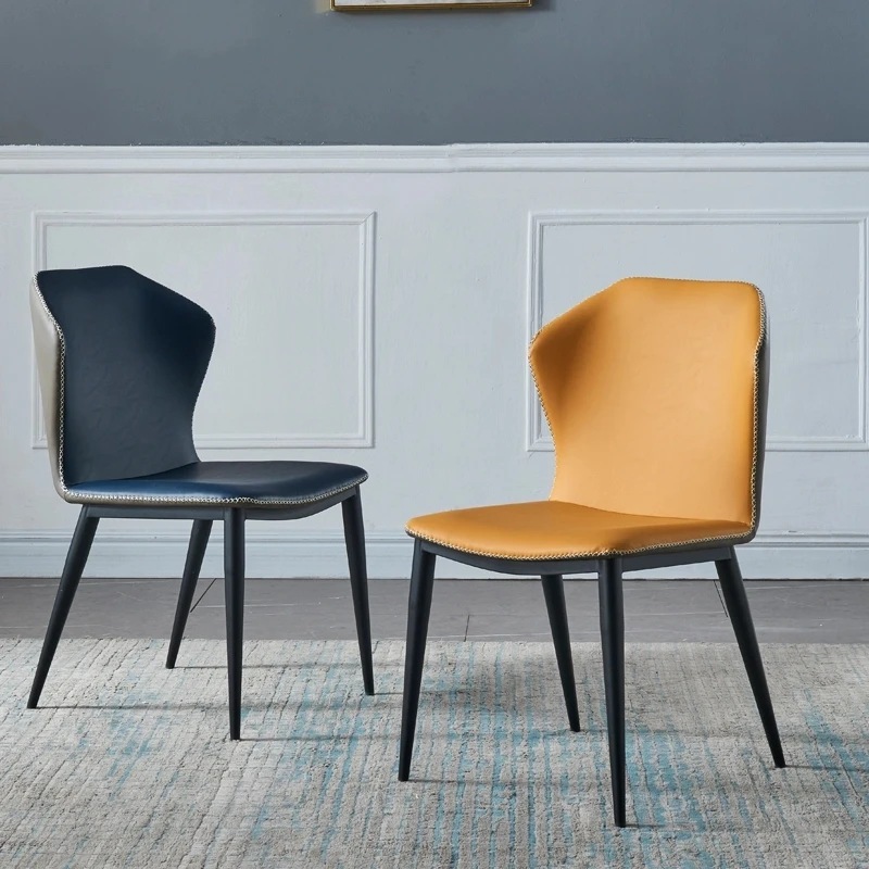 S Backrest Vintage Leather Soft Dining Chairs Minimalist Cadeiras De Jantar Living Room Furniture Cc50cy