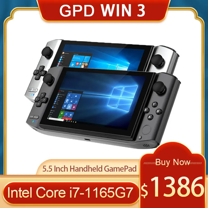 

Мини-ПК игровой ноутбук GPD WIN3 Intel I7 1165G7 5,5 дюймов портативный геймпад планшет WIN10 Systerm карманный ноутбук игровая консоль