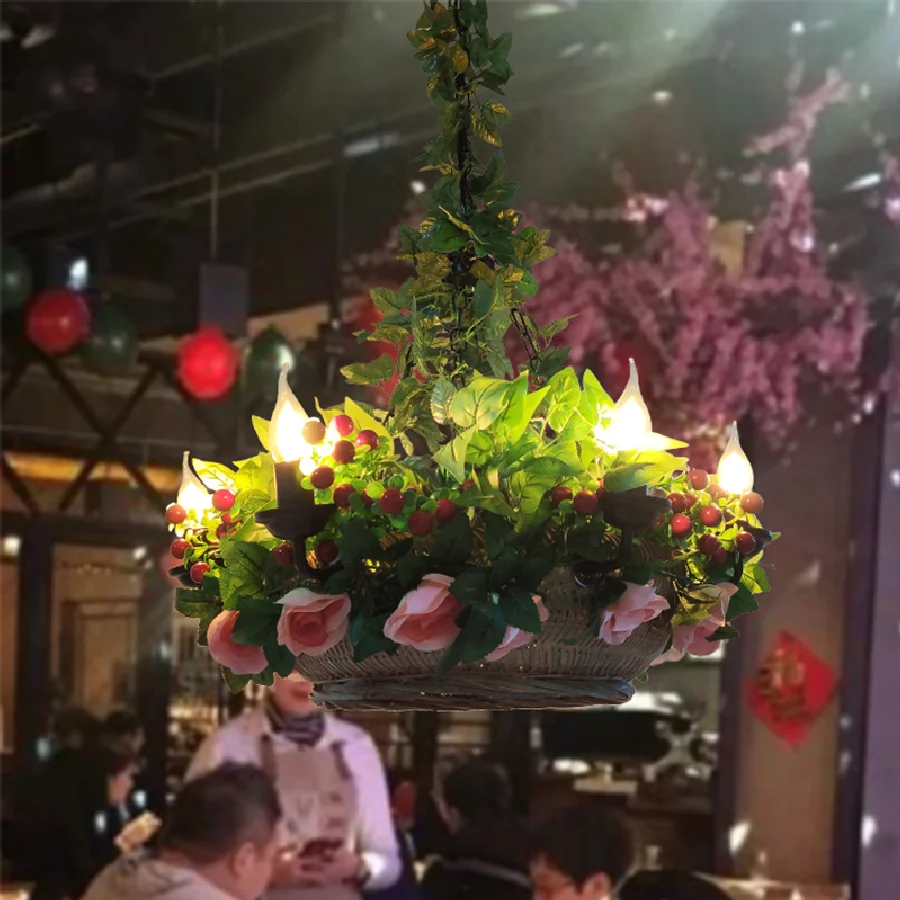 

Небольшая свежая Подвесная лампа в горшке с цветами, музыкальный подвесной светильник для ресторана, бара, стола, магазина, декоративная лю...