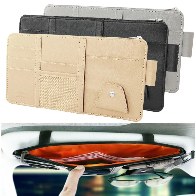 

Car Visor Organizer Auto Sun Visor Storage Car Organizer Sunglasses Holder Card Organizer Ticket Pocket Pen Holder Private Money