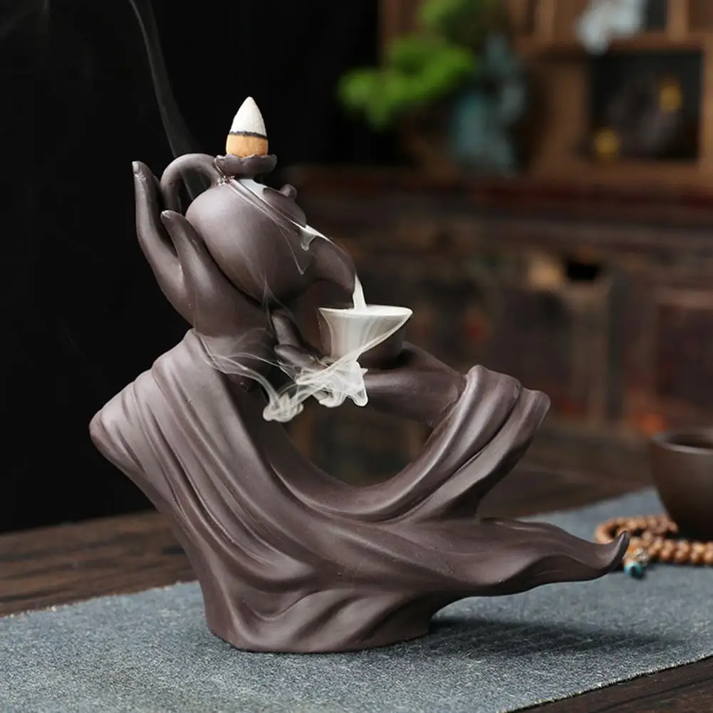 

Incense Burner Handmade Purify Air Reusable Buddha Hand Series Backflow Incense Burner for Indoor Home Fragrance Products