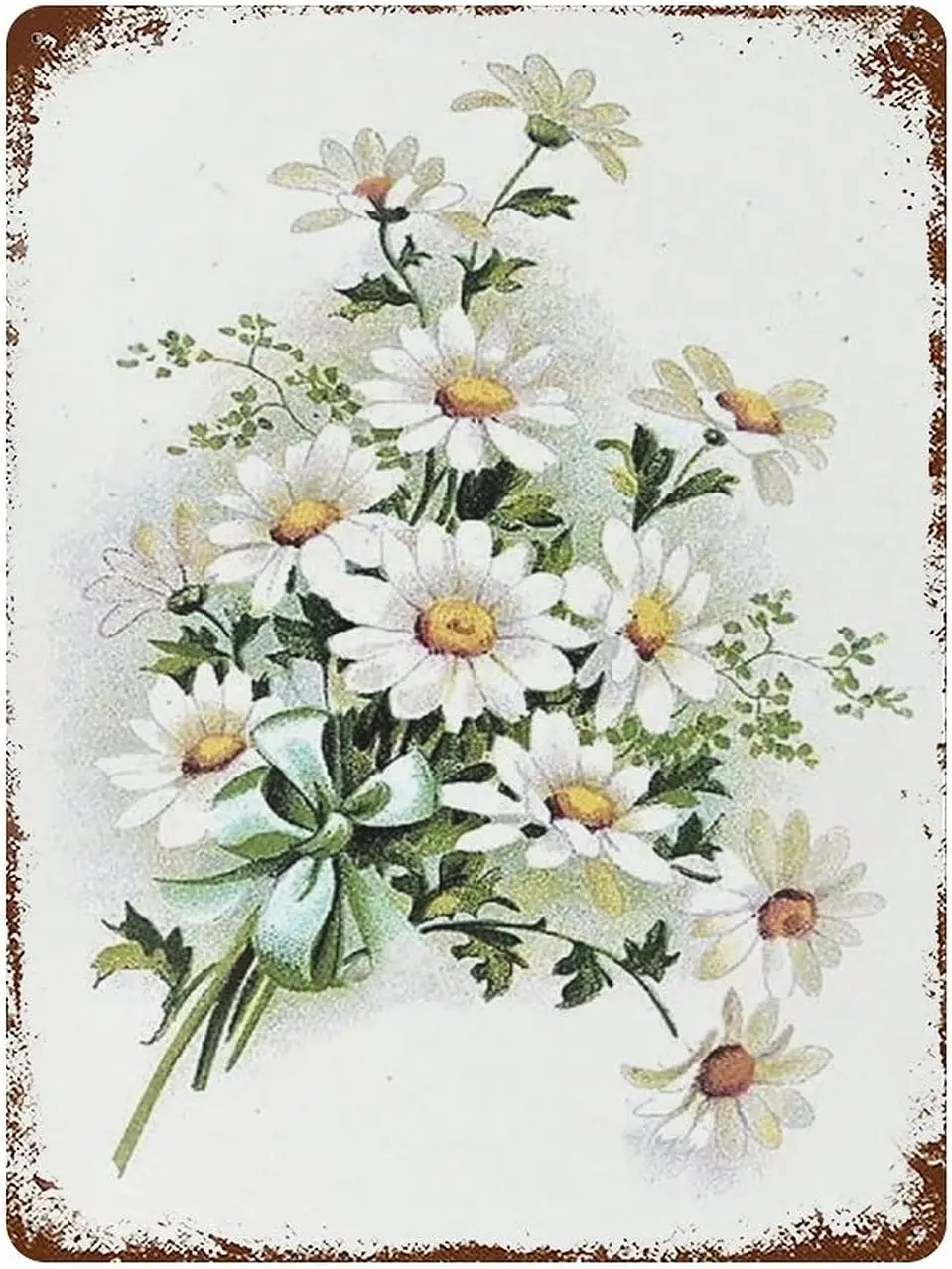 Vntage Tn Sgns Flowers Whte Dasy с Dew Drop Metal Sgn Ретро Настенный декор для дома кафе офиса магазина