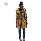 Индивидуальные Весна в африканском стиле одежда плащ-Тренч Женская верхняя одежда с длинными рукавами и рисунком с пояса для пальто с Африканским принтом больших размеров куртка WY1334