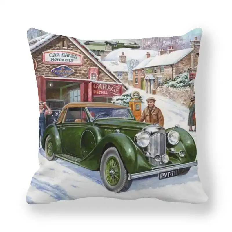 

Наволочка для подушки 45x45 см, Snowman Print, Polyester