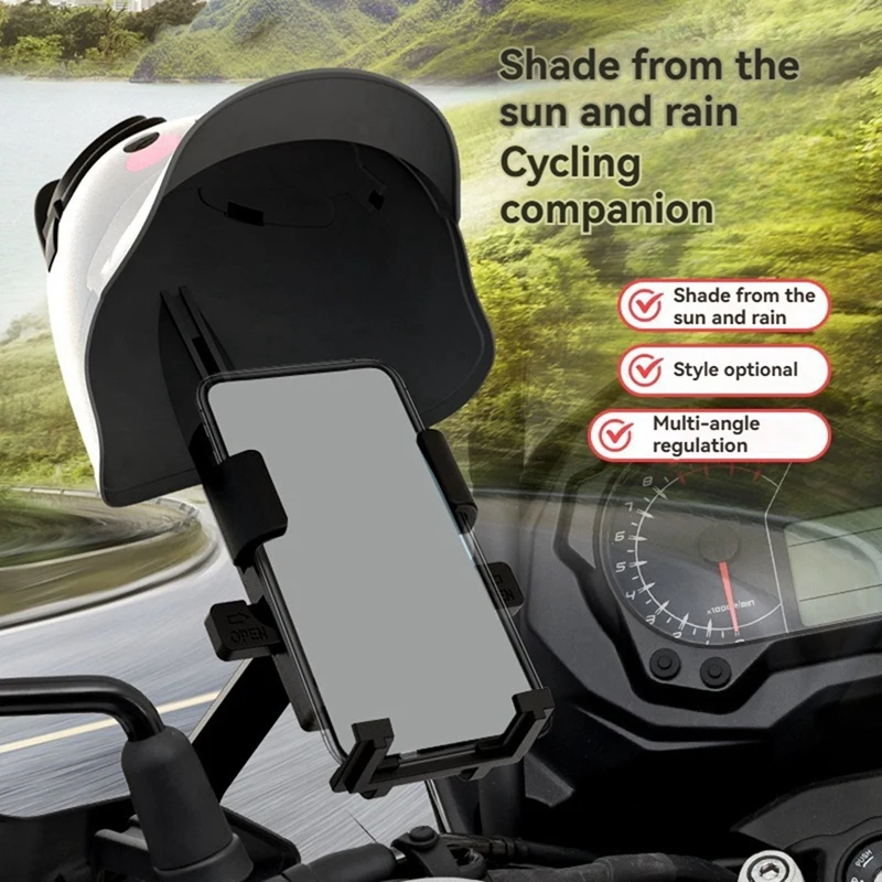 Cartoon Small Helmet Motorcycle Electric Bicycle Bracket Phone Waterproof Sunlight Fixing Frame