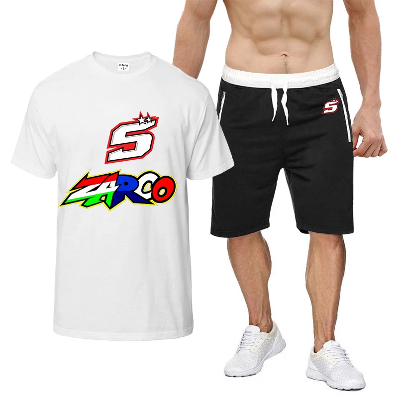 Мужской повседневный костюм Moto Rider JOHANN ZARCO No. 5 удобная футболка с короткими