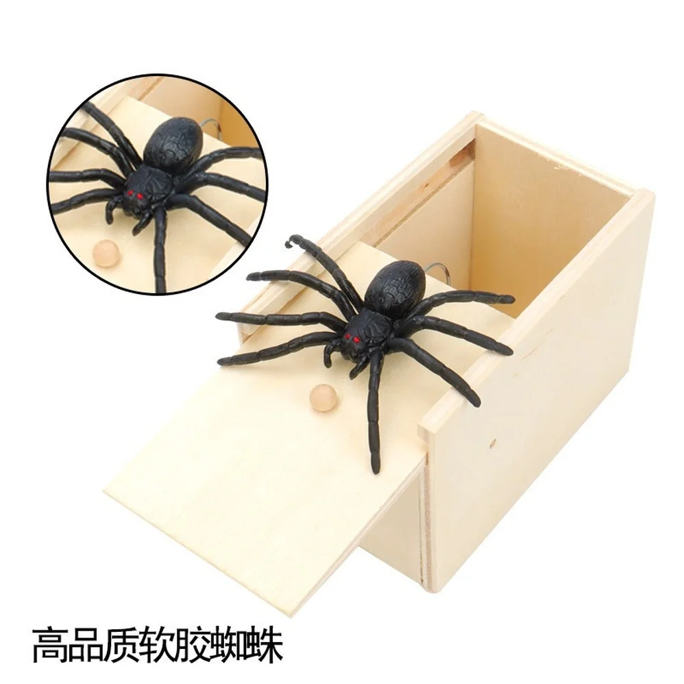 

Spider Surprise Box Box Joke Fun Scare Prank Gag Gifts Kids Adult Toys Tricky Toy Scared Wooden Magic Box Spoof Scary Little Bug