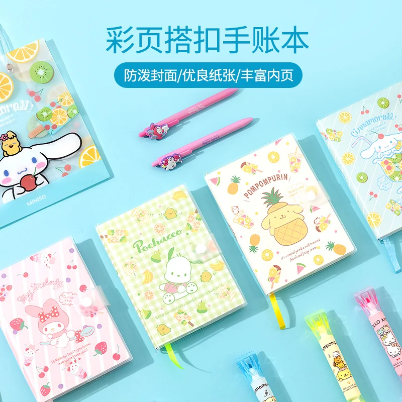 

Kawaii Sanrio плюшевый Cinnamoroll Pompompurin понравико мультяшный милый раскрашиватель с пряжкой ручная книга игрушки для девочек подарок на день рождени...