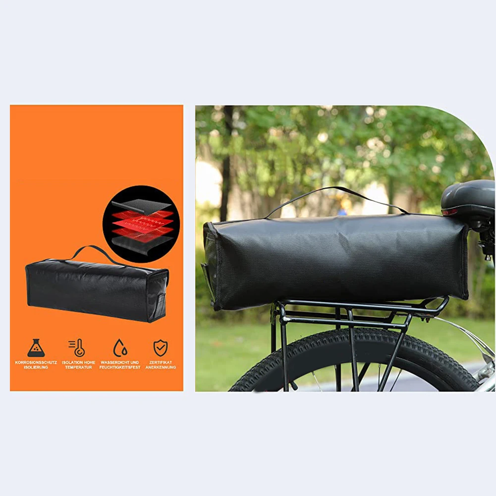

1pc Larger Battery Portable Fireproof Storage Bag For Hailong EBike Lithium Battery ExplosionProof Flame Retardant Safety Bags