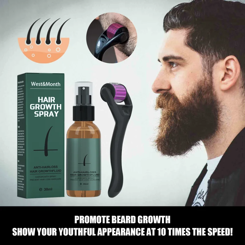 

Sdatter Men Beard Growth Roller SetMen's Beard Growth Essence Nourishing Enhancer Beard Oil Spray Long Beard Growth Kit Beard Ca