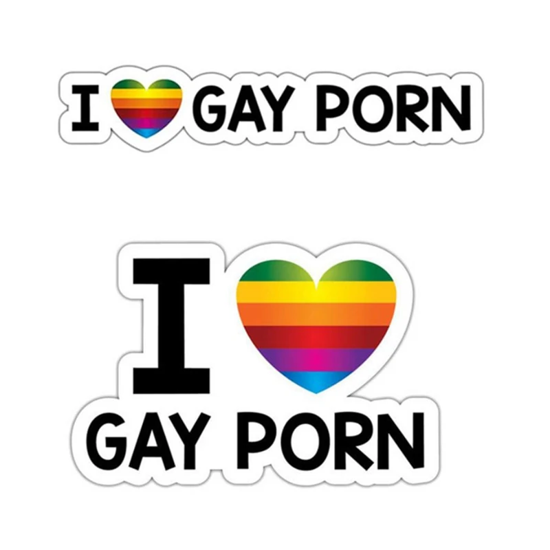 

Personality I Love Gay Porn Rainbow Pride LGBT Car Sticker Waterproof Vinyl Auto Decal Queer Trans Equal,15cm*3cm
