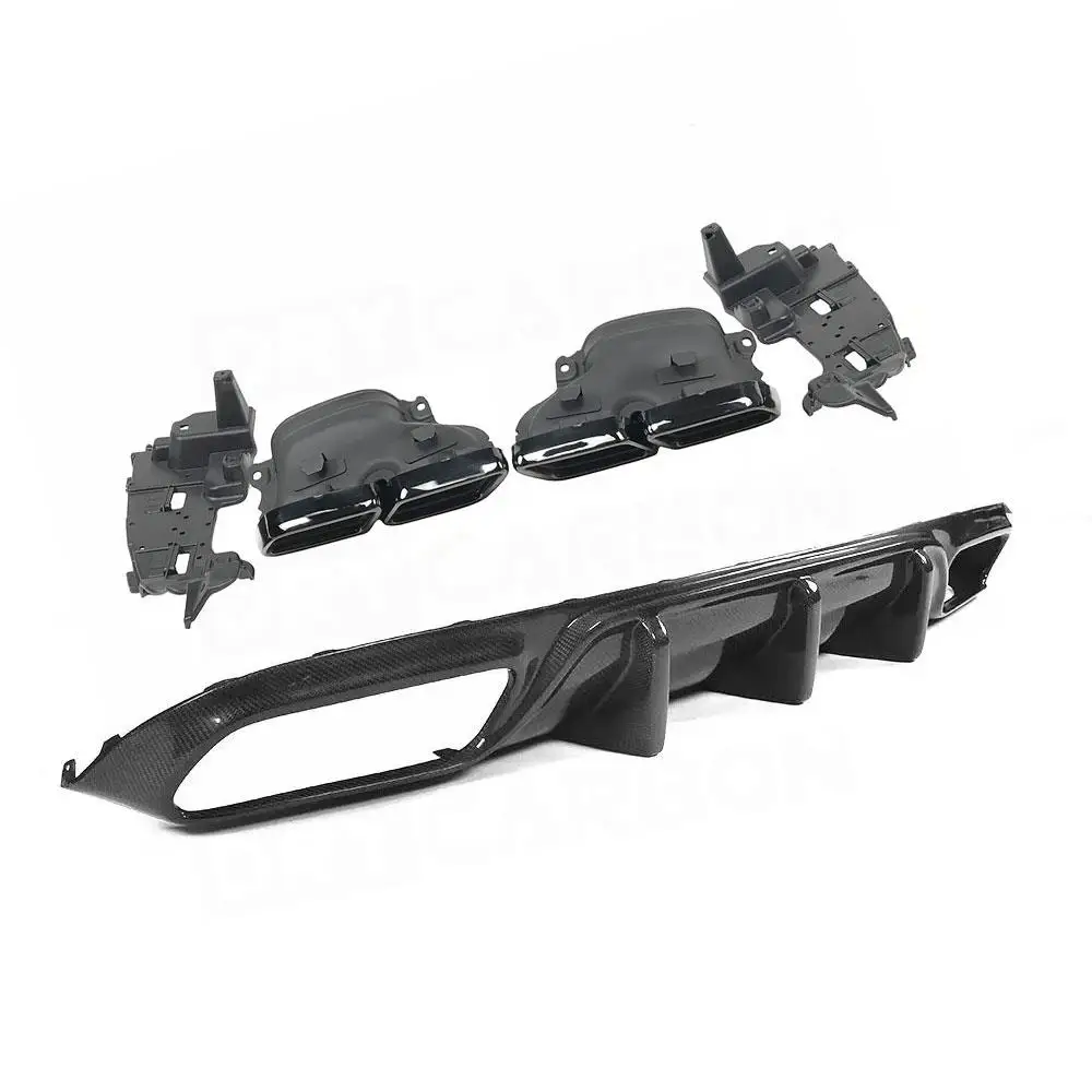 Диффузор для заднего бампера из углеродного волокна с черными/серебряными