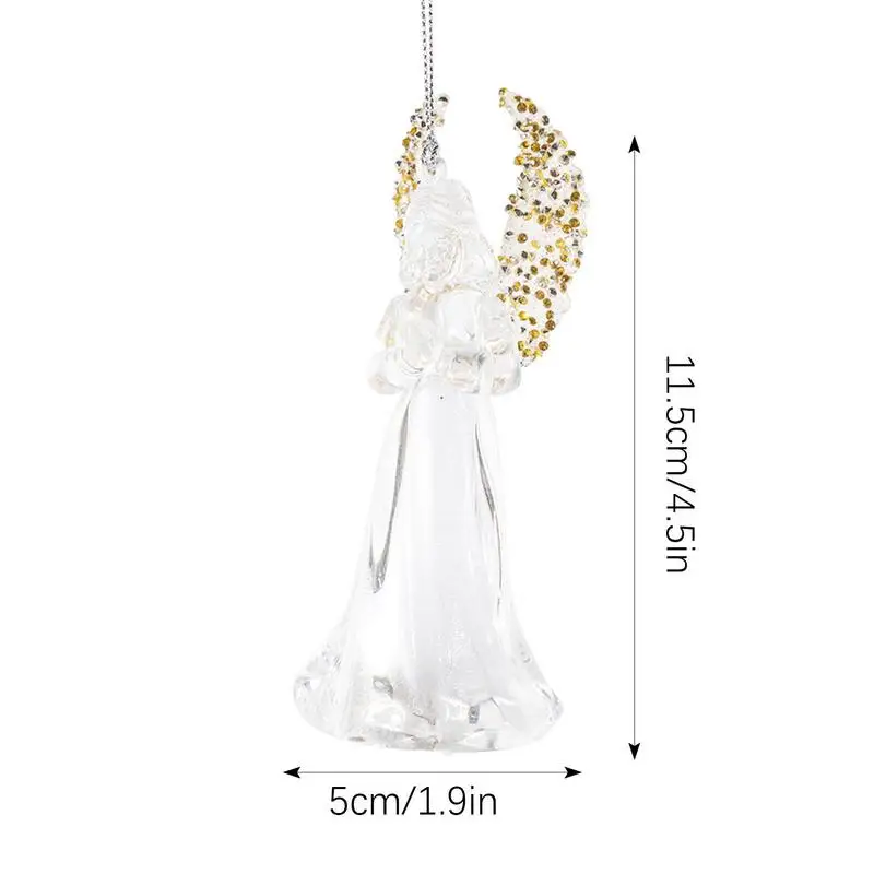 3D украшение в виде ангела подвесной кулон с крыльями красочная Светодиодная