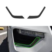 abs imitate carbon chrome silver car accessories led front foglight lamp eyebrow trims cover for ford explorer 2020