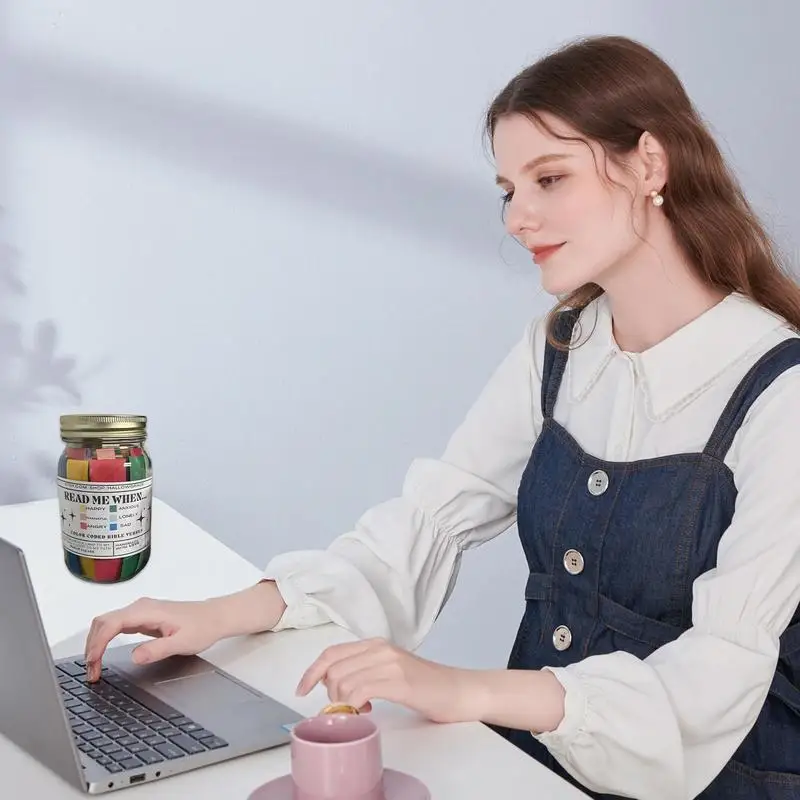 Библейские стихи в банке 67 цветных кодов сообщения бутылке портативные