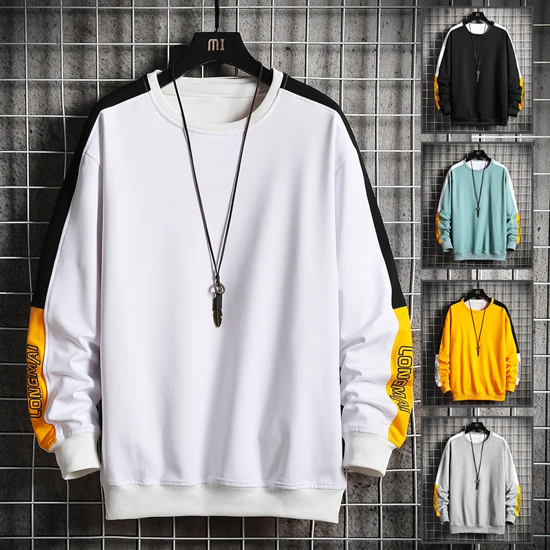 

New Autumn Sweatshirts Men Round Neck Loose Long Sleeve Casual Mens Cartoon Printing Harajuku Style Hoodie WY1430