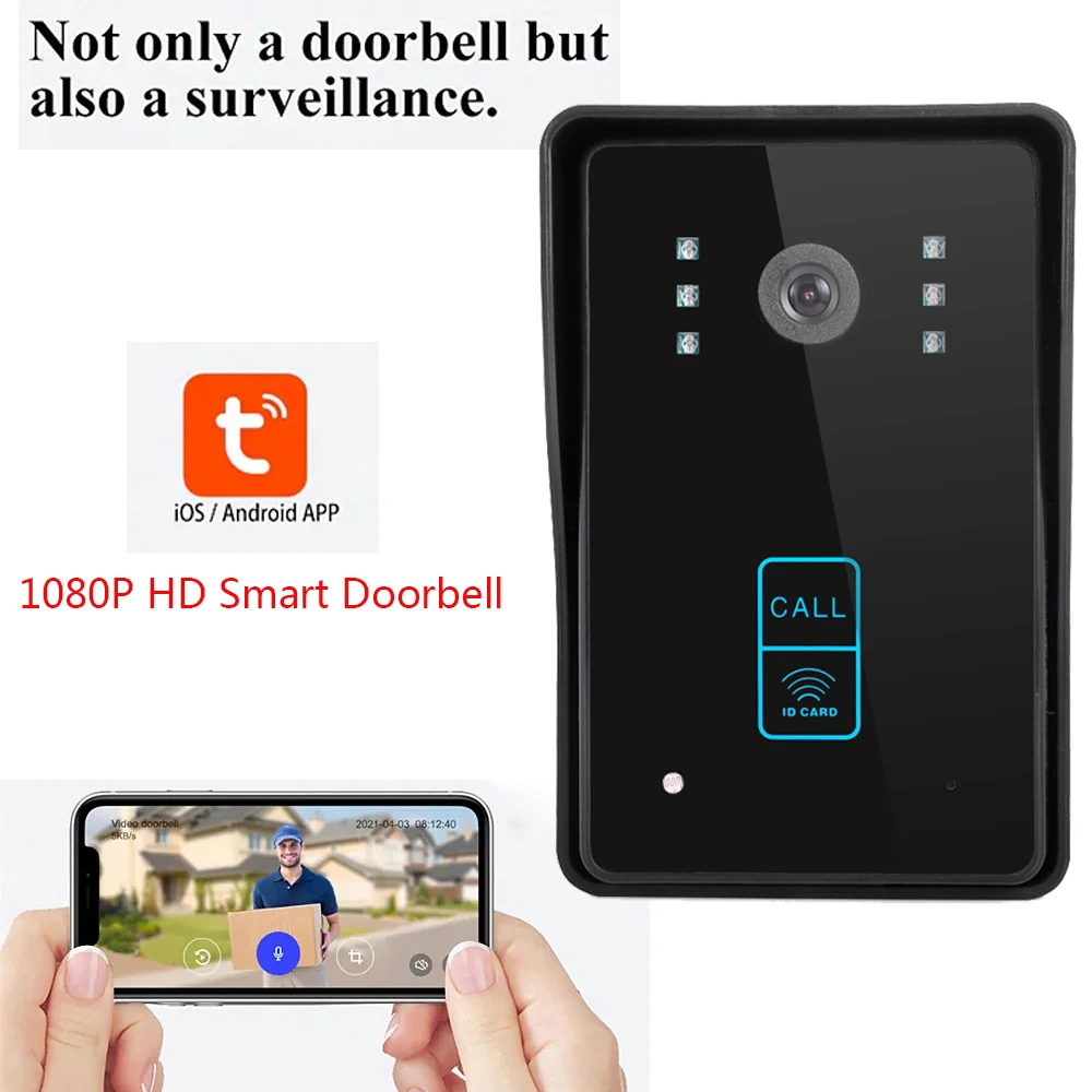 SYSD Video Door Intercom Tuya Smart Home Wireless Doorbell 1080P Camera with RFID Unlock Video Intercom For Apartment