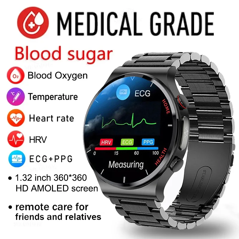 2023 New Smartwatch Blood Sugar Blood lipids Blood Pressure Body Temperature Health Monitoring Smart Watches For Men Women Clock