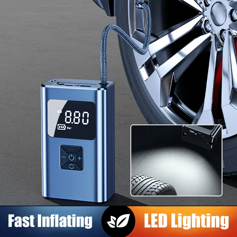 Pump 12v Portable Cordless Inflator With Led Usb Output For Bicycles Motorcycles Balls