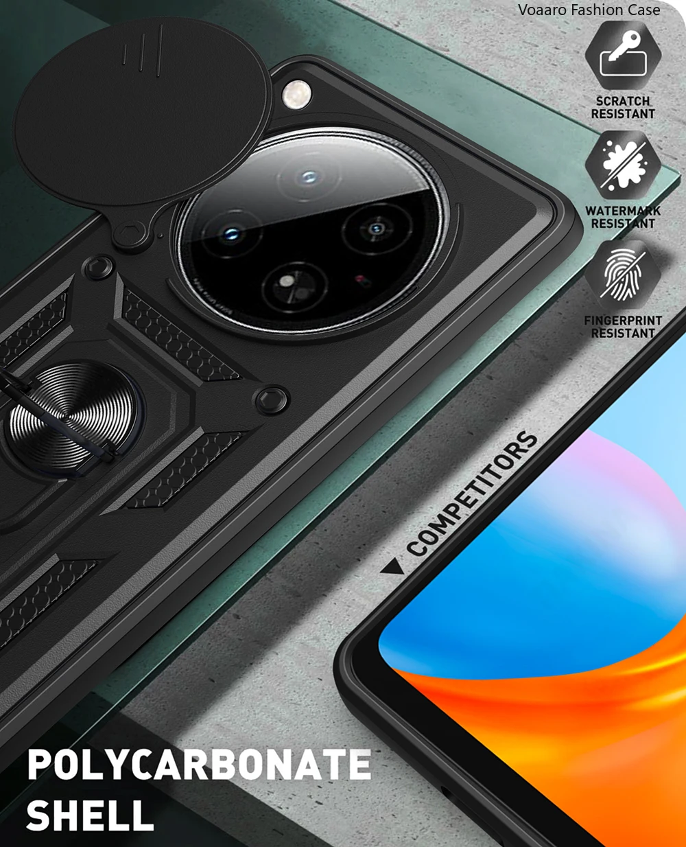Slide Lens Armor Funda для Infinix Zero 40 5G чехол с магнитным кольцом-подставкой противоударный