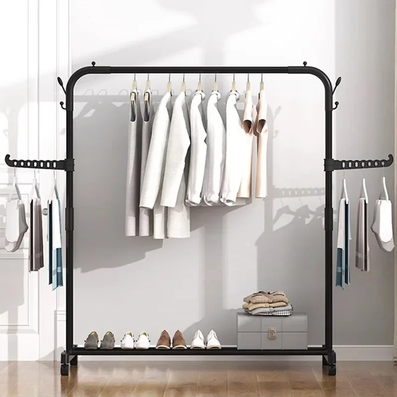 Czarny słup wieszak na ubrania plastikowy stojak szafa podłoga sypialnia koła półka Colgador De Ropa meble ogrodowe