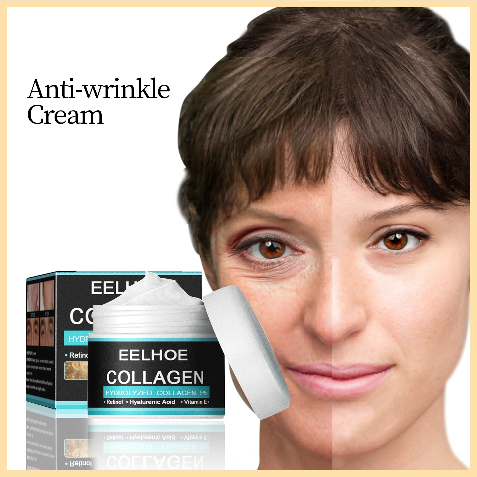 

Face Cream Collagen Hyaluronic Acid Skin Care Anti-Wrinkle Aging Moisturizing Shrink Pores Whitening Smooth Vitamin Retinol