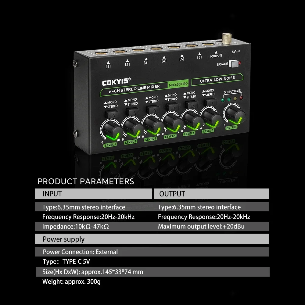 Портативный 6-канальный стереомикшер светодиодные звуковые микшерные консоли