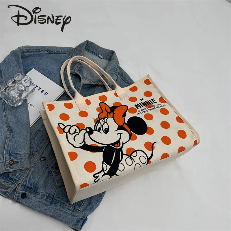 Disney Mickey New Women's Bag Fashion High Quality Handheld Shopping Bag Cartoon Leisure Multi Functional Storage Shoulder Bag