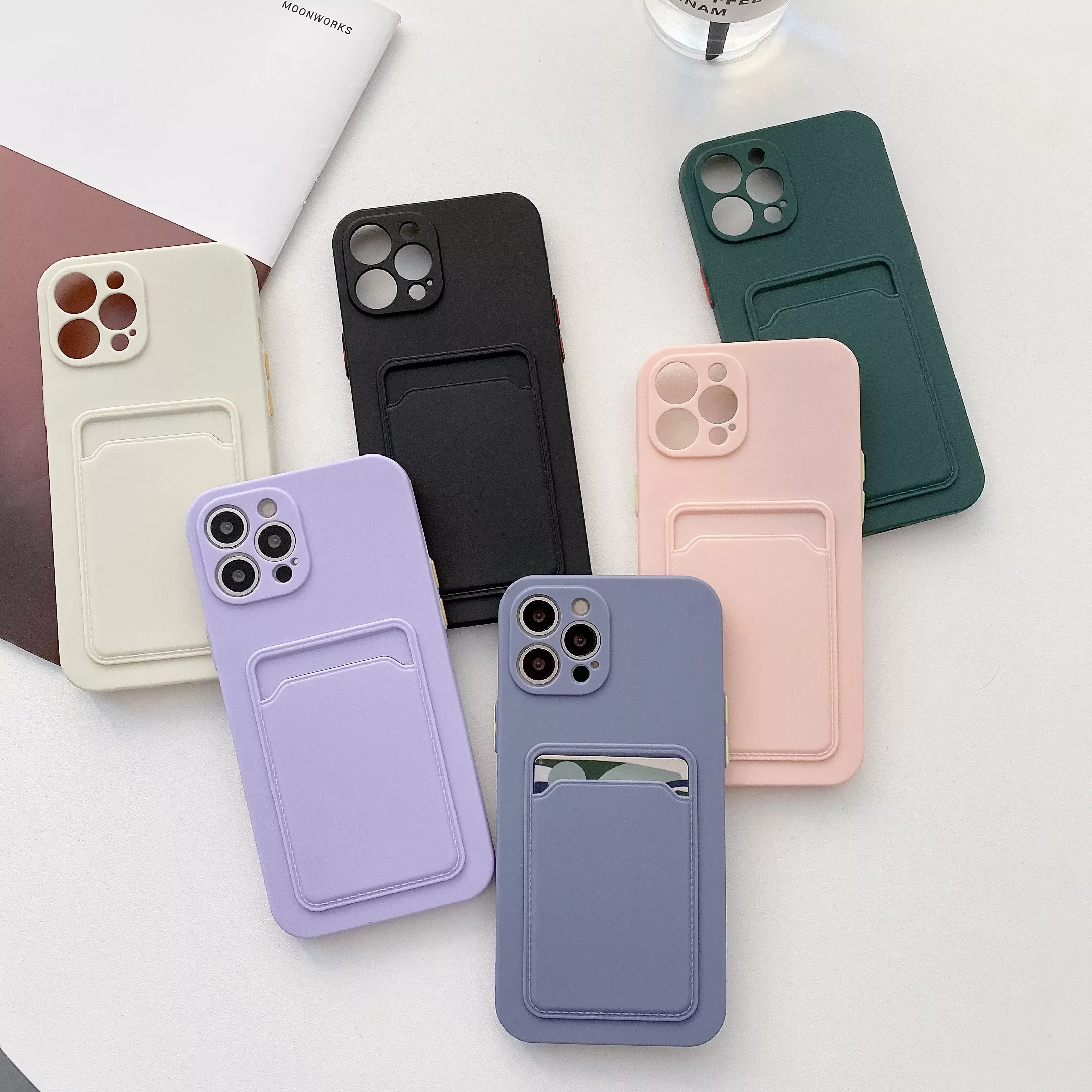 

Factory Direct Selling For iphone 11 12 13 pro max XR x xs max 7 8 plus se 2020 12 mini 12 pro Soft Silicone Wallet Card Holder