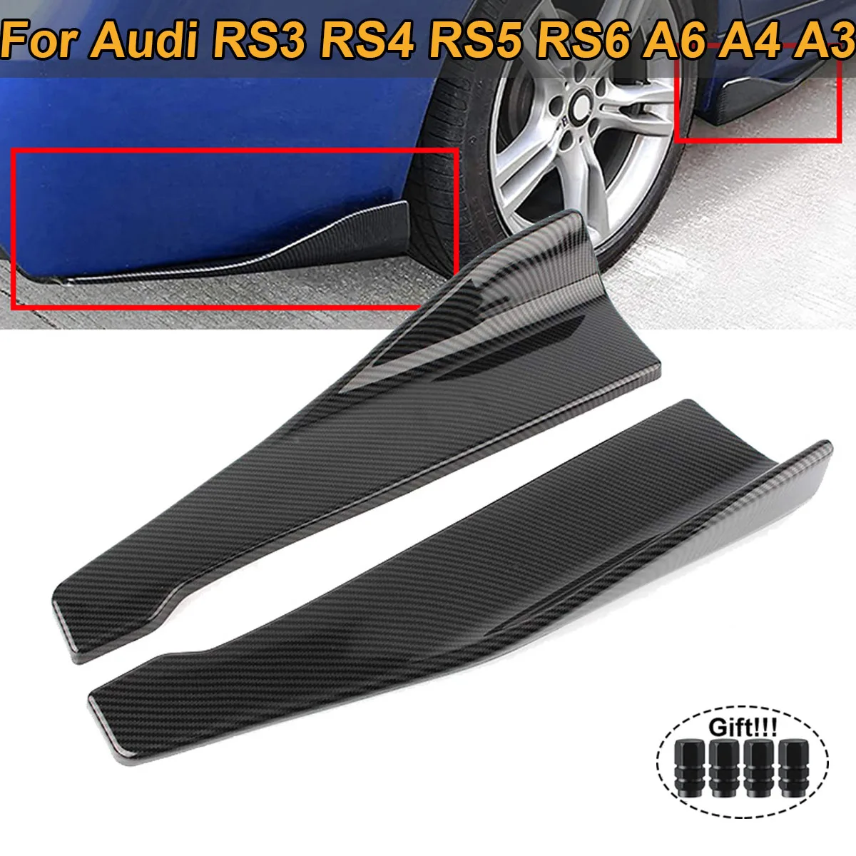

2 шт., удлинитель для бампера Audi RS3 RS4 RS5 RS6 A6 C6 C5 A4 A3