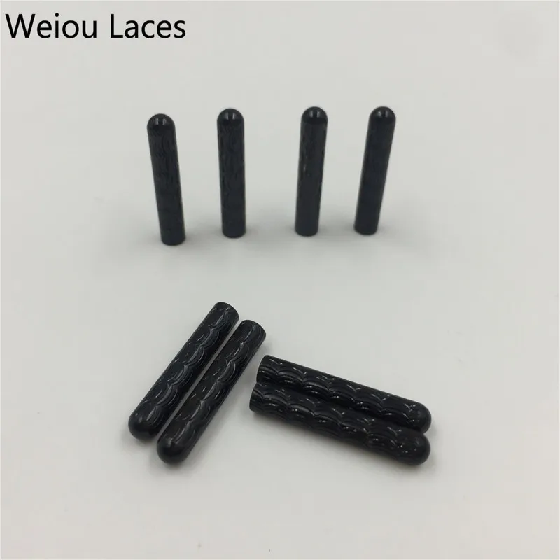 Weiou(100Pcs/25sets) Hot Gold Black Shoelace Aglets 4.0x22mm Seamless Sneaker Kits Repair Shoestring Accessory Clothes Tips DIY