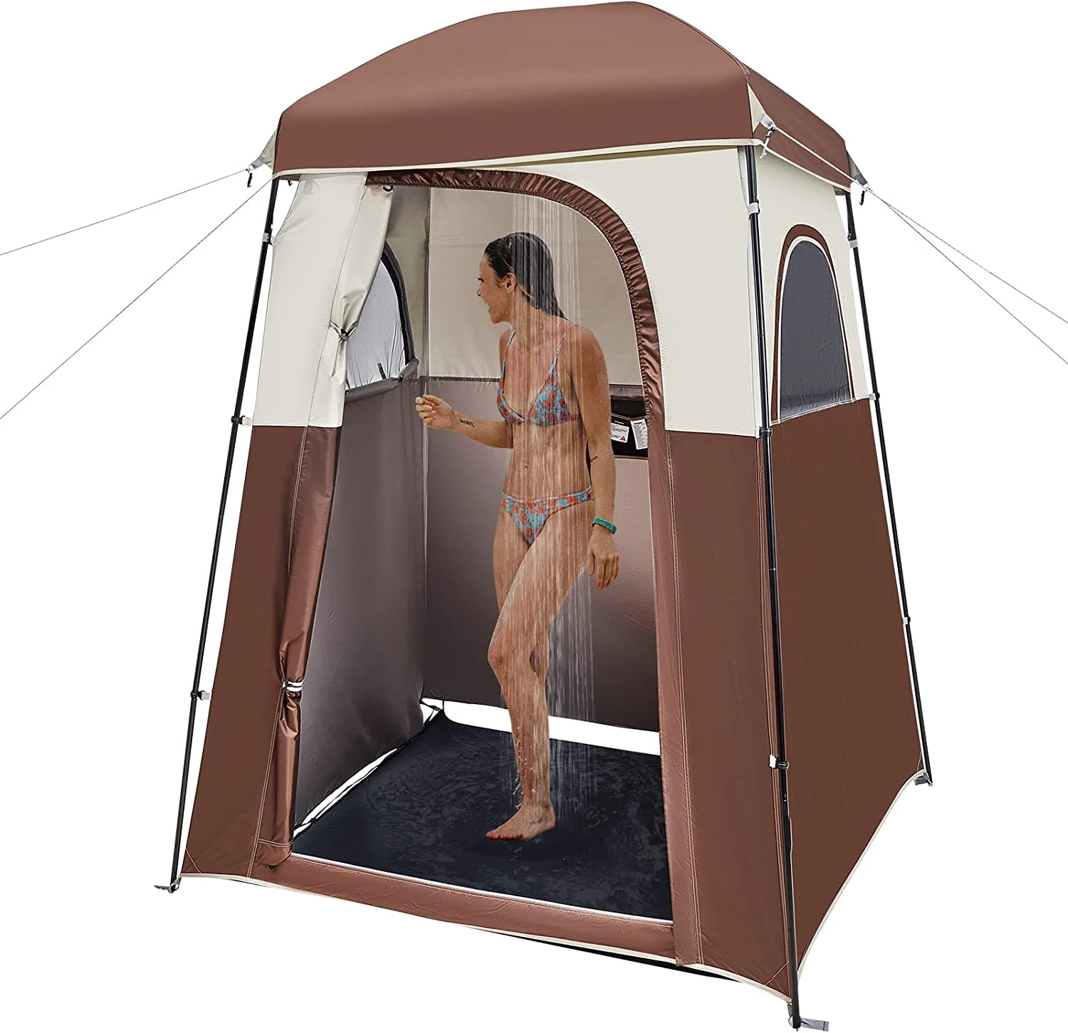 

Oversize Shower Tent Extra Wide 1 Room Camping Privacy Shelter Tent for Dressing Changing Toilets Coffee