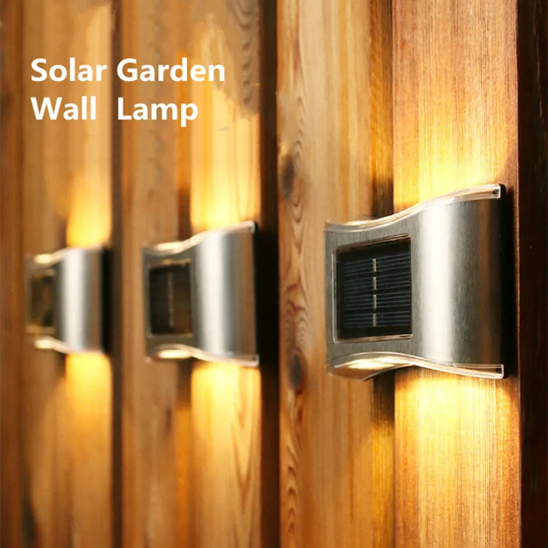 4PCS Solar LED Lights Outdoor IP65 Waterproof Up and Down Luminous Sunlight Wall Lamp for Garden Yard Christmas Flood Light