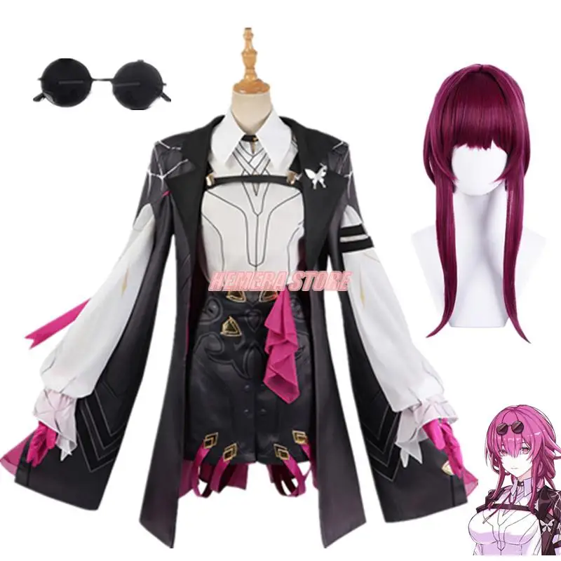 

Game Honkai: Star Rail Cosplay Costume Kafka Cosplay Costume Sweet Lovely Combat Uniform Role Play Clothing Full Set Wig Party