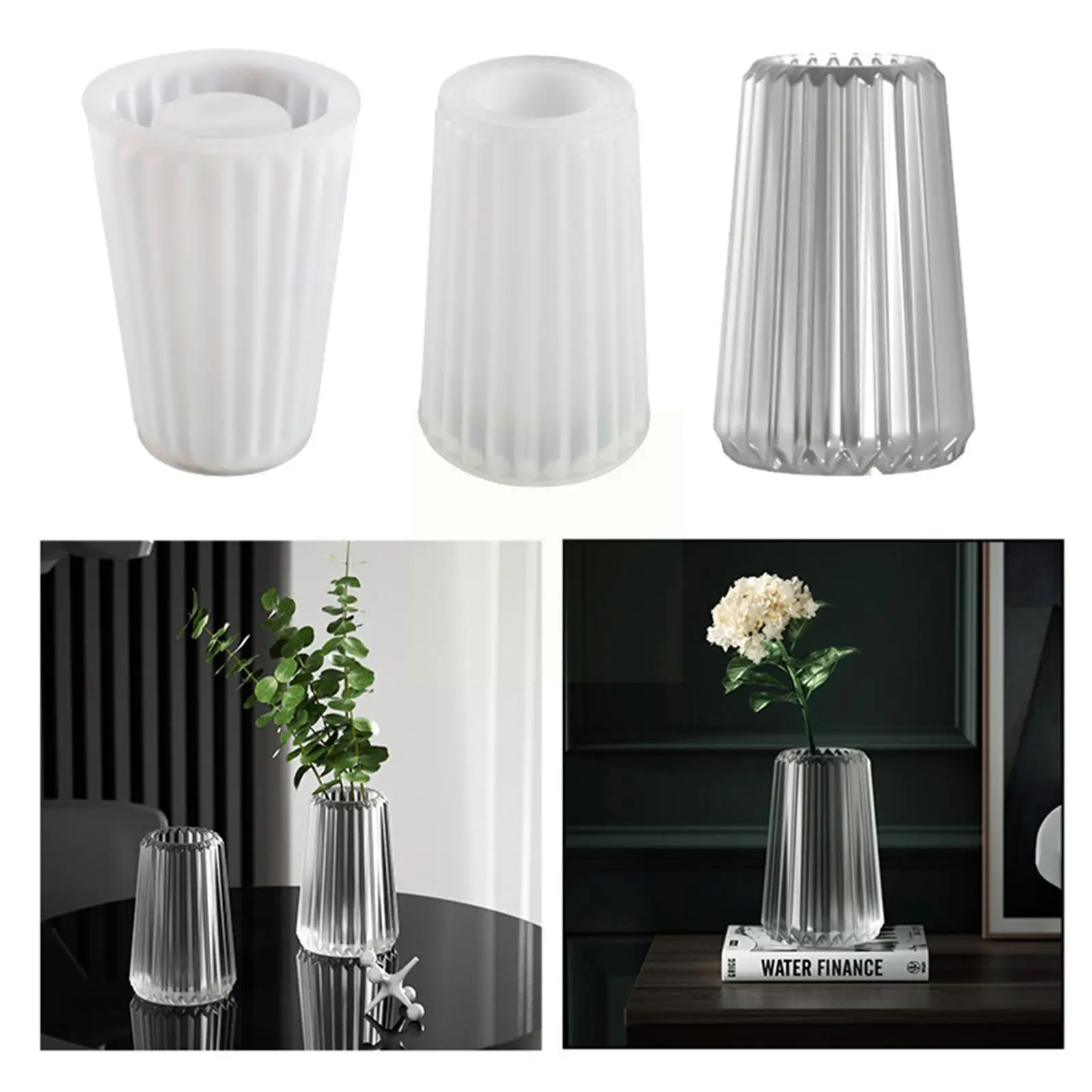 

New Striped Silicone Molds For Concrete Flower Pot Pen Holder Cement Mould Resin Plaster Craft Planter Making Tools Garden S3G1