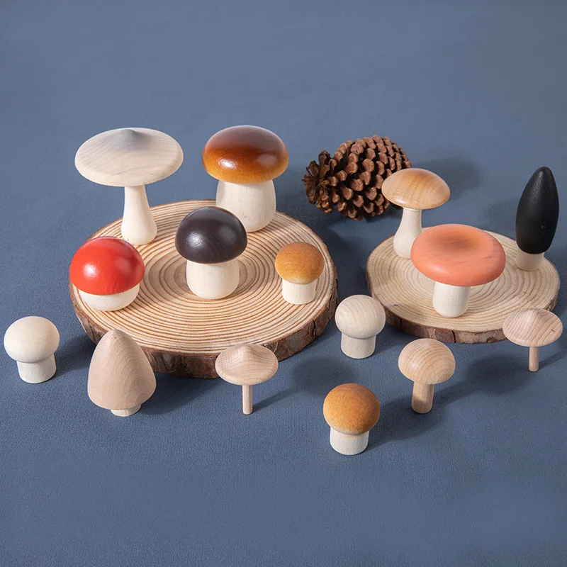

Montessori Wooden Simulation Mushroom Picking Game Baby Early Education Concentration Training Fun Mushroom Picking Wooden Toys