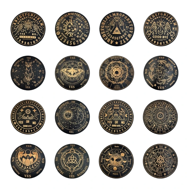 

Sun Moon Array Pendulum Plate Wood Crystal Energy Boards Engraving Pattern Decor Dropship