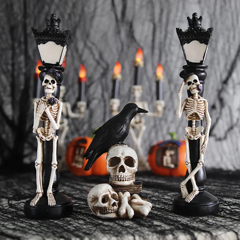 

Halloween Skull Skeleton Lamp Horror 3D Statue New Table Light Creative Party Ornament Prop Home Bedroom Decoration Scary Prop