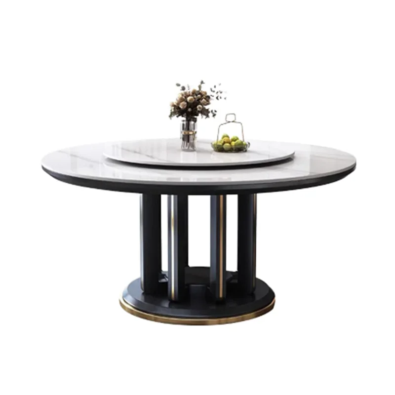 Мраморно-белый обеденный стол 8-местные промышленные стулья скандинавские