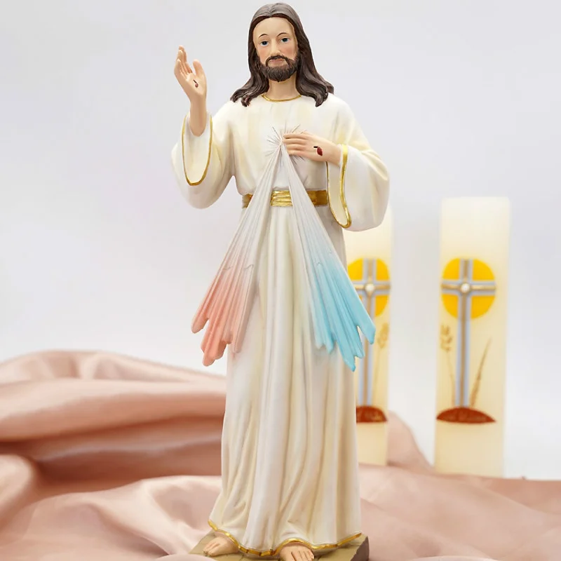 

God's Mercy Catholic Statue Figurine Family Prayer Ornaments Jesus Christ Home Decoration Resin Crafts