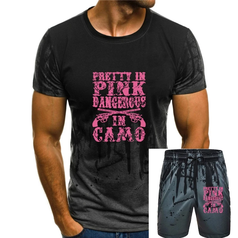 

Men T Shirt Pretty in pink dangerous in camo version 2 Women t-shirt