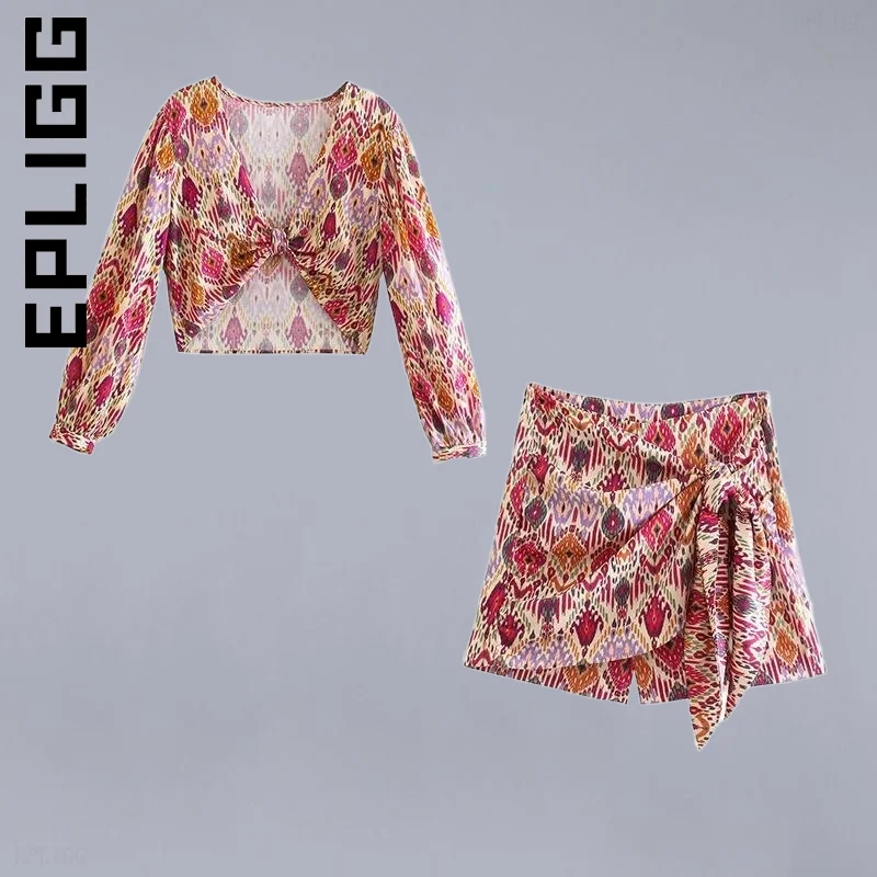 

Epligg Fashion Women Set Simple Joggers Women Elegant Short Skirt Sets Party 2 Piece Set Retro Ladies Sweatsuits For Women