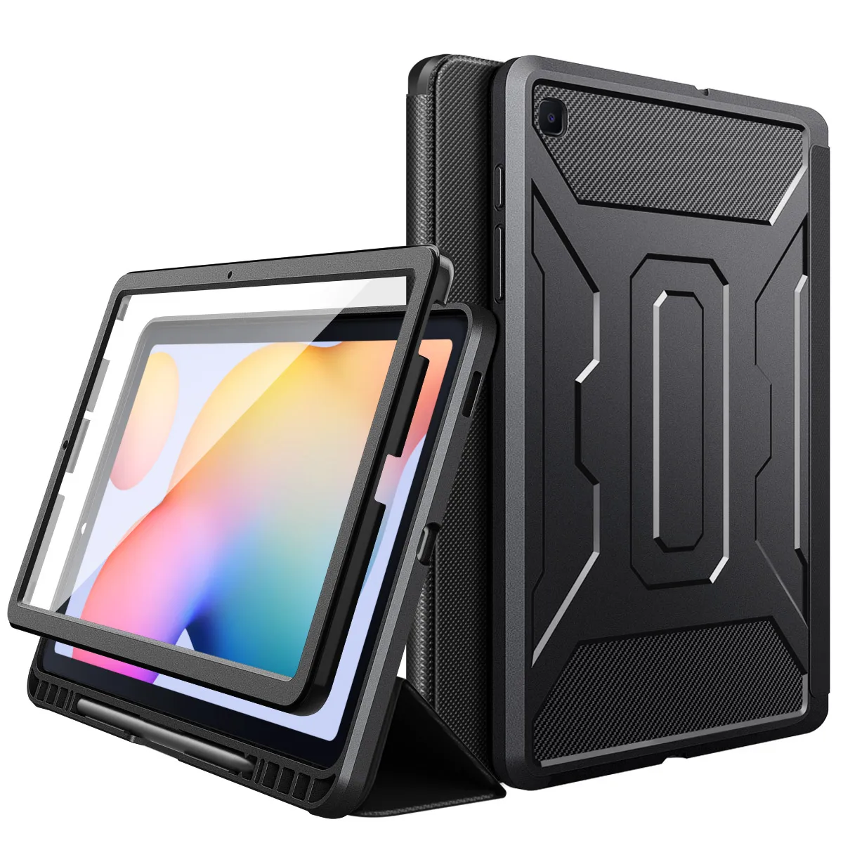 

Case For Samsung Galaxy Tab S6 Lite 10.4 2020 SM-P610/P615, [Built-in Screen Protector] Full-Body Shockproof Case Smart Shell