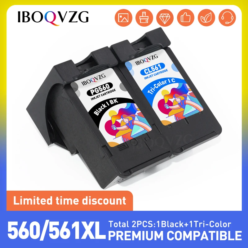 IBOQVZG Восстановленный PG560 CL561 сменный картридж для чернил PG-560 принтера Canon Pixma TS5350