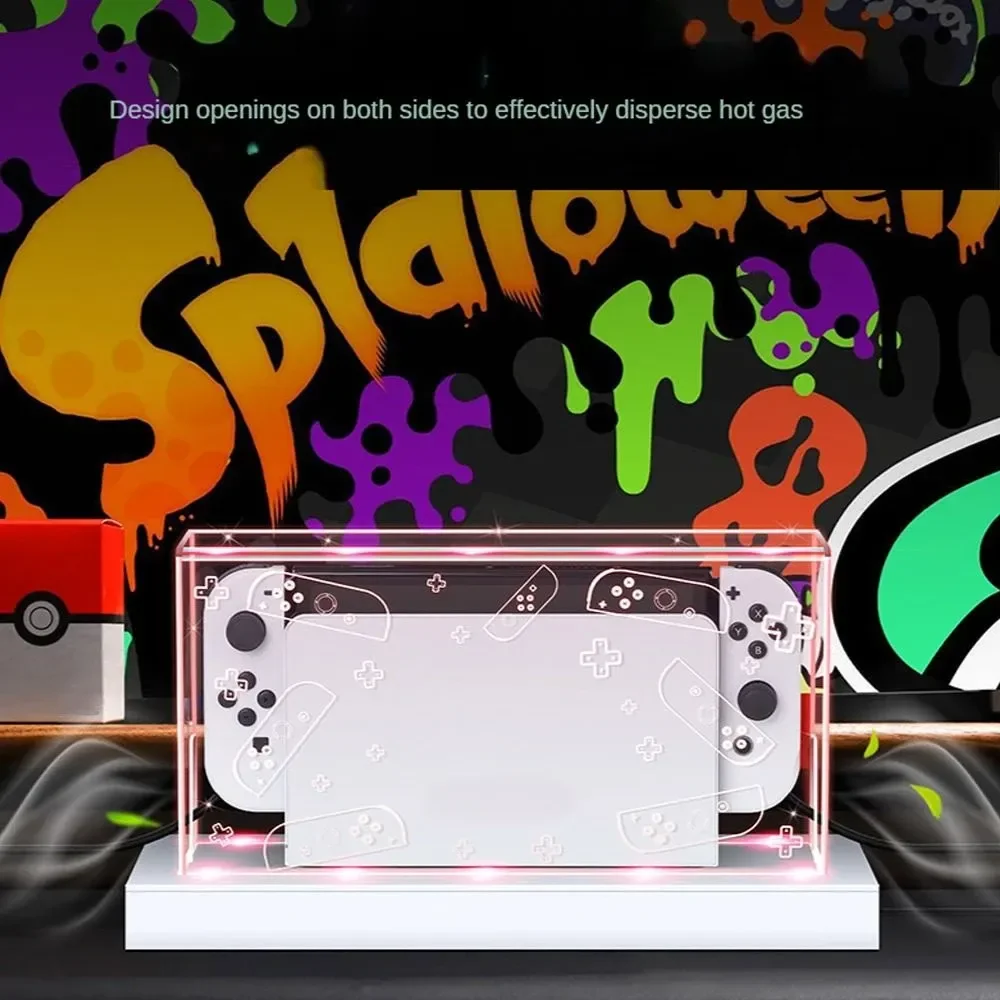 OLED-чехол VITCOCO для Nintendo Switch с крышкой освещения защитная прозрачная подставка