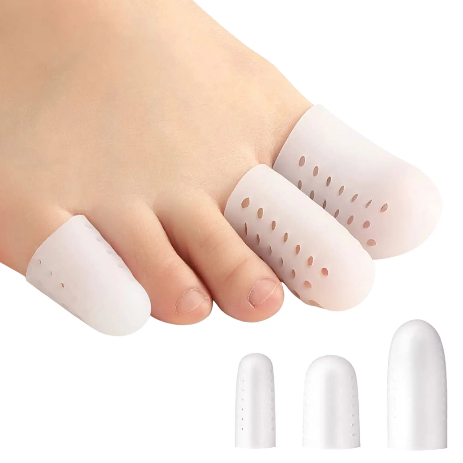 

Toe Covers Silicone Breathable Toe Protector Expert Toe Caps For Blisters Hammer Toes Ingrown Toenails Pain Relief 8-Pcs