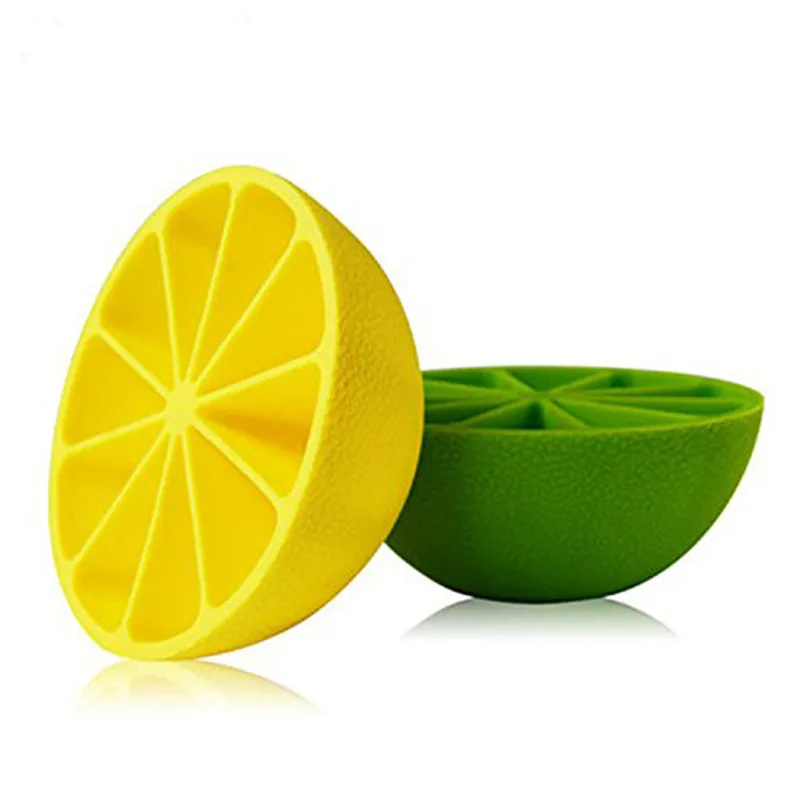 

Creative diy homemade ice mold silicone 10-cell lemon ice tray yellow-green color box packaging ice tray silicone